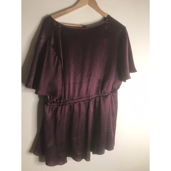 Torrid Lily Babydoll Shiny Blouse Purple Silky Babydoll New 2X - Picture 3 of 6